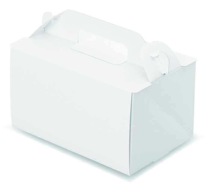 洋生菓子用サービス箱(取手付)　クール105　ホワイト　3×4 50枚